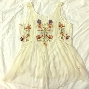 Free people embroidered tank top